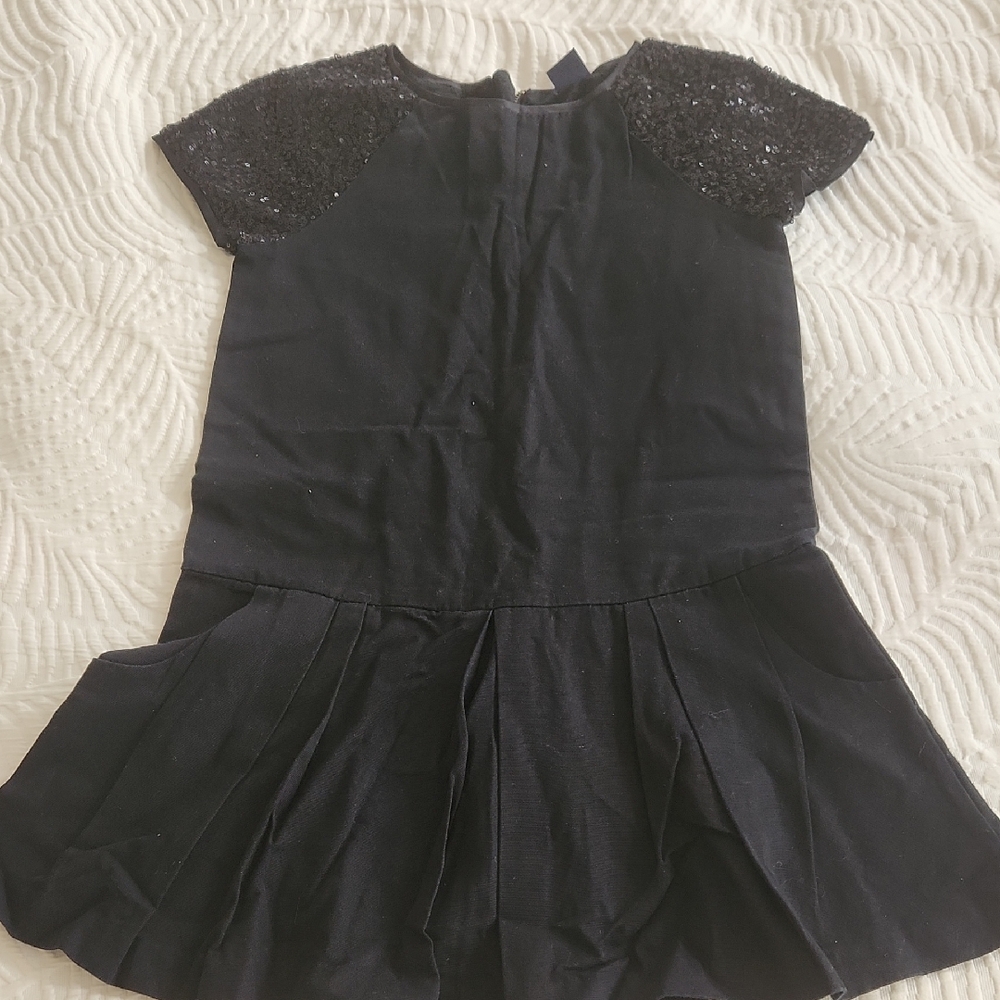 GAP Black Kids Dress with Sparkling Sleeves